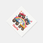 Monster Truck Rainbow Boy Verjaardag Bash Servet (Hoek)