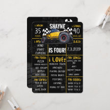 Monster Truck Rally Birthday Party Milestone Sign