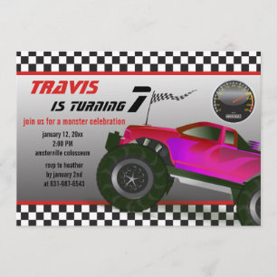 Monster Truck Rally Invitation Kaart