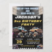 Monster Truck Rally Jongens Verjaardagsfeest Kaart (Voorkant)