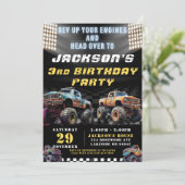 Monster Truck Rally Jongens Verjaardagsfeest Kaart (Staand voorkant)