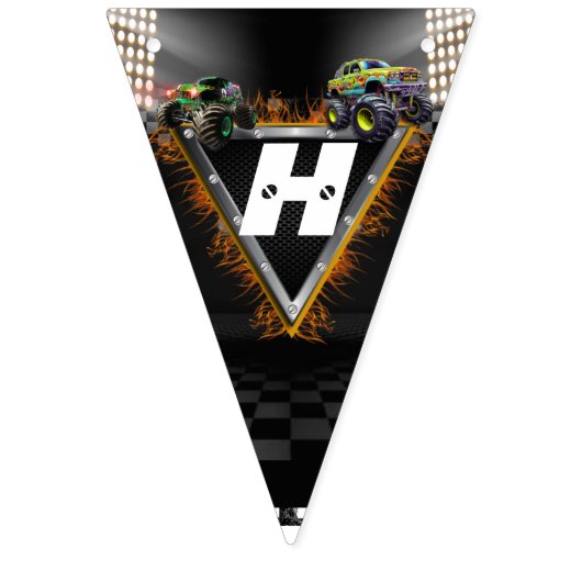 Monster Truck Rally Verjaardag Vlaggetjes (Tweede vlag)