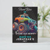 Monster Truck Rally Verjaardagsfeest Bedankkaart (Staand voorkant)