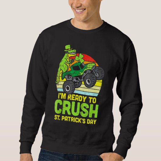 Monster Truck Ready Crush St Patricks Day Toddler Trui (Voorkant)