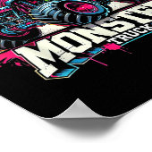 Monster Truck Retro Kleurrijke Graffiti Peuters Vo Poster (Hoek)