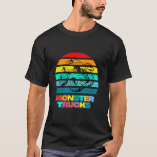 Monster Truck Retro Peuters Jongeren Volwassenen T-shirt
