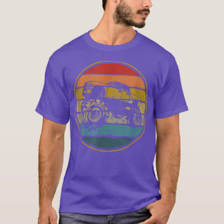 Monster Truck  Retro Style Sun Design T-shirt