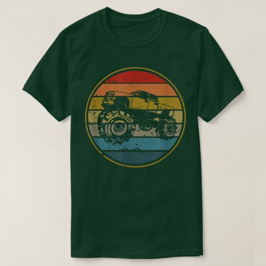 Monster Truck  Retro Style Sun Design T-shirt (Design voorkant)
