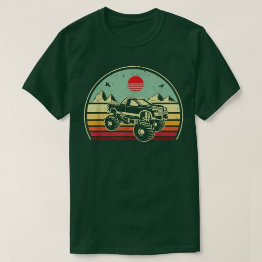Monster truck  - Retro sunset aesthtic art T-shirt (Design voorkant)