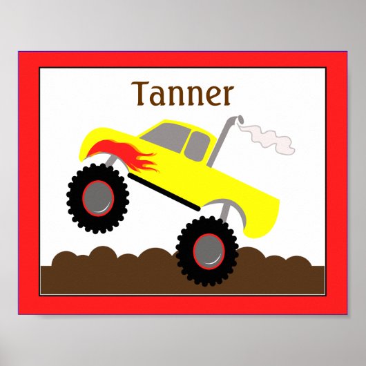 Monster Truck (Rood) Aangepaste Kunstprint voor de Poster (Voorkant)