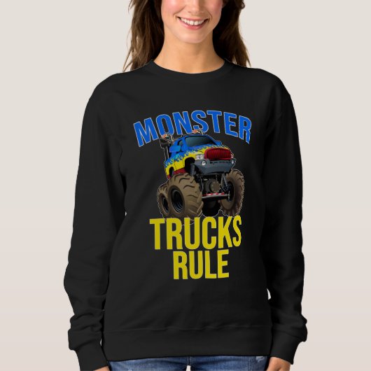 Monster Truck Rule Monster For men Women Kids Trui (Voorkant)