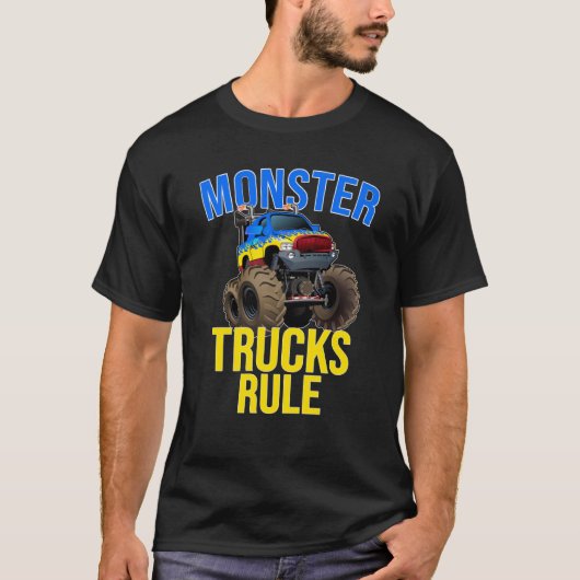 Monster Truck Rule Monster voor mannen Vrouwen Kin T-shirt (Voorkant)