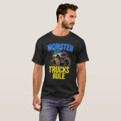 Monster Truck Rule Monster voor mannen Vrouwen Kin T-shirt (Voorkant volledig)