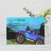 Monster Truck Schilderachtig Uitnodiging (Staand voorkant)