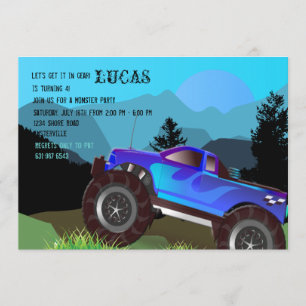 Monster Truck Schilderachtig Uitnodiging