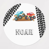 Monster Truck School Naam Labels (Design 2)