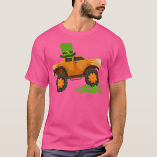 Monster Truck Shamrock Mannen Boys St Patrickx27s  T-shirt