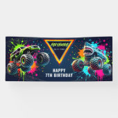 Monster Truck Shark Birthday Banner (Horizontaal)