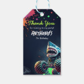 Monster Truck Shark Birthday Napkins Cadeaulabel (Voorkant)