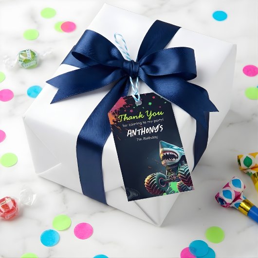 Monster Truck Shark Birthday Napkins Cadeaulabel