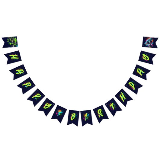 Monster Truck Shark Birthday Vlaggetjes (Alle)