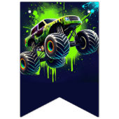 Monster Truck Shark Birthday Vlaggetjes (Eerste vlag)