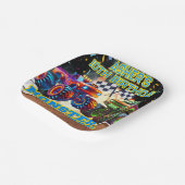 Monster Truck Showdown High-Speed Racing Square Papieren Bordje (Gebogen)