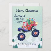 Monster Truck Sinterklaas familienaam Feestdagenkaart (Voorkant)