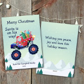 Monster Truck Sinterklaas familienaam Feestdagenkaart