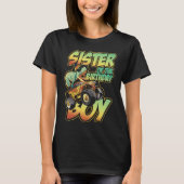 Monster Truck Sister van de Birthday Boy Dinosaur T-shirt (Voorkant)