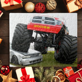 Monster Truck Smashing Car Legpuzzel