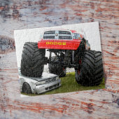 Monster Truck Smashing Car Legpuzzel