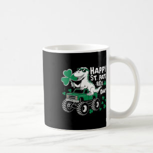 Monster Truck St. Patrick's Day Dinosaur Gelukkig  Koffiemok