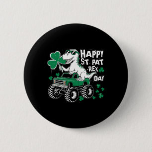 Monster Truck St. Patrick's Day Dinosaur Gelukkig  Ronde Button 5,7 Cm