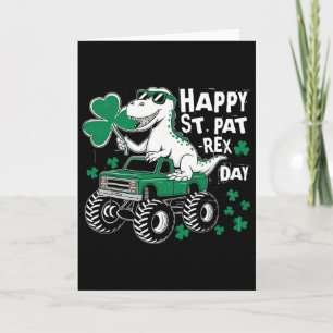 Monster Truck St. Patrick's Day Dinosaur Gelukkige Kaart
