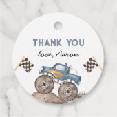 Monster Truck, start je motor Bedankjes Labels (Voorkant)