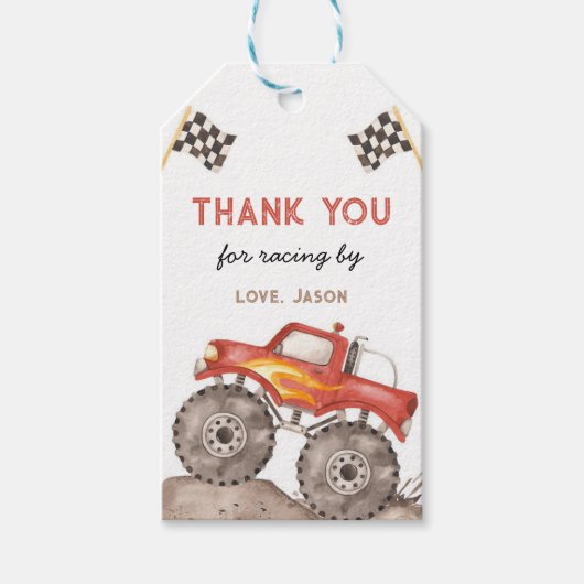 Monster Truck, Start Je Motor Cadeaulabel (Voorkant)