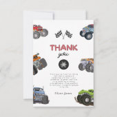Monster truck, start your engine boy birthday  bedankkaart (Voorkant)