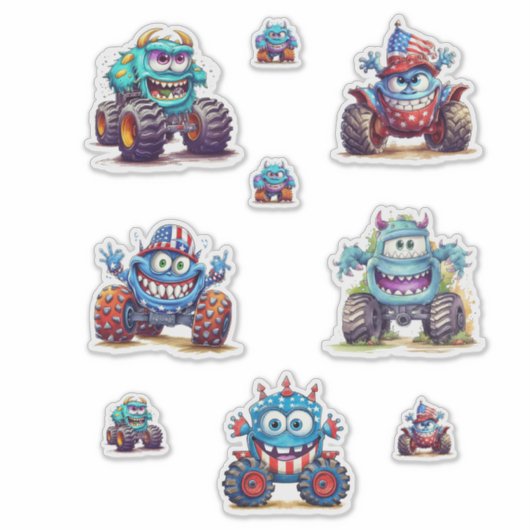 Monster Truck Stickers voor Fun Play! (Voorkant)