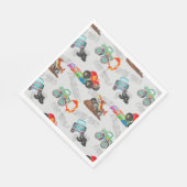 Monster Truck Stunts Waterverf Pattern Grey Servet (Hoek)