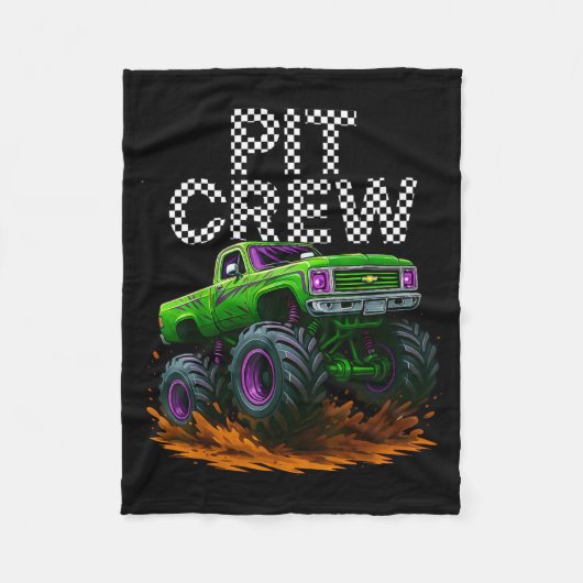 Monster Truck T Crew Family Matching Birthday Part Fleece Deken (Voorkant)