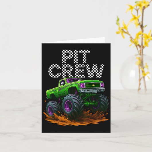 Monster Truck T Crew Family Matching Birthday Part Kaart (Gele Bloem)