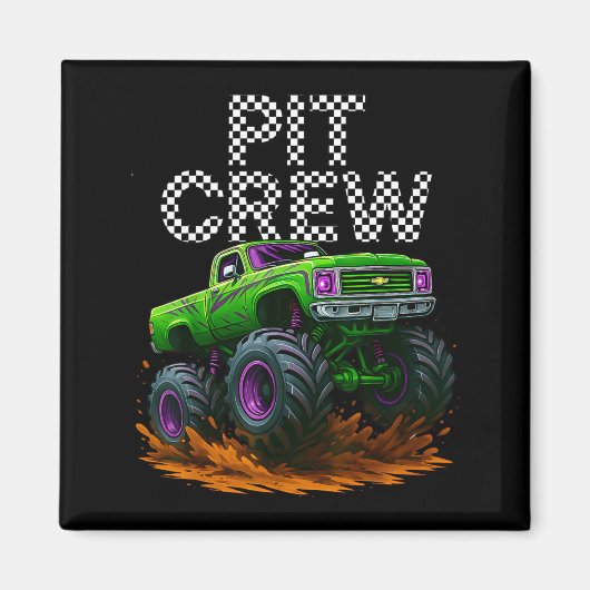 Monster Truck T Crew Family Matching Birthday Part Magneet (Voorkant)