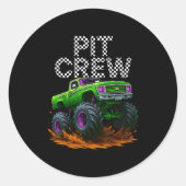Monster Truck T Crew Family Matching Birthday Part Ronde Sticker (Voorkant)