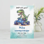 Monster Truck T-Rex jongen Verjaardag Kaart (Staand voorkant)