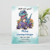 Monster Truck T-Rex jongen Verjaardag Kaart (Staand voorkant)