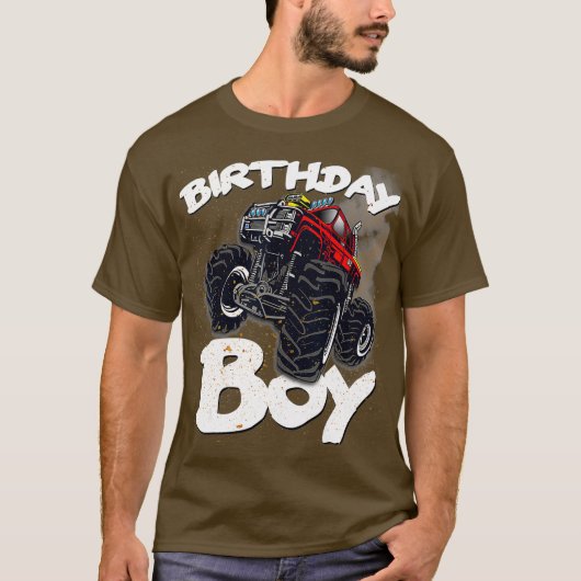Monster Truck T Shirt Funny Birthday Boy Gift (Voorkant)
