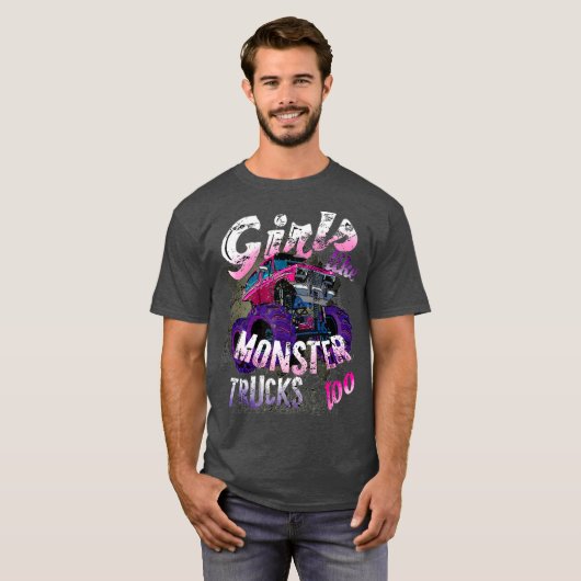 Monster Truck T Shirt Girls als Monsters (Voorkant volledig)