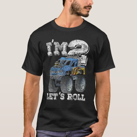 Monster Truck T-shirt Ik ben 2 LET'S ROL 2e verjaa (Voorkant)