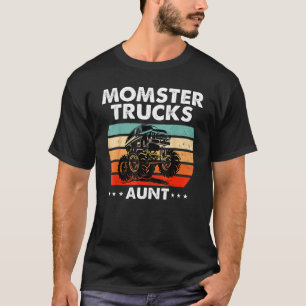  Monster Truck Tante Retro Zonsondergang Koele Mot T-shirt